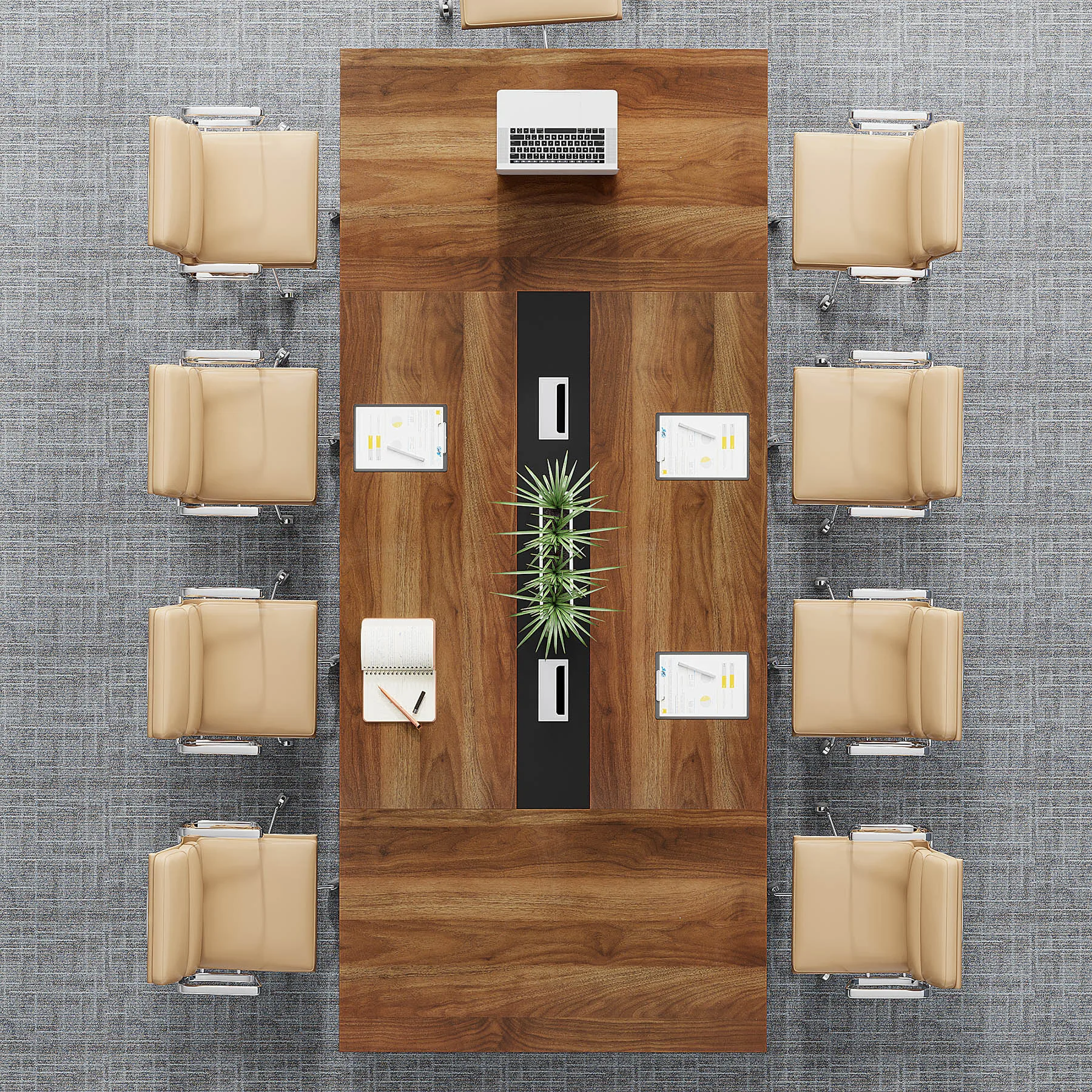 Tribesigns 8FT Conference Table, 94.49 L x 47.24 W x 29.53 H Inches Large Meeting Table Podcast Table for 10 People