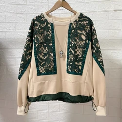 Streetwear Women Sweatshirt Ropa De Mujer Women Lace Deco Sweatshirts