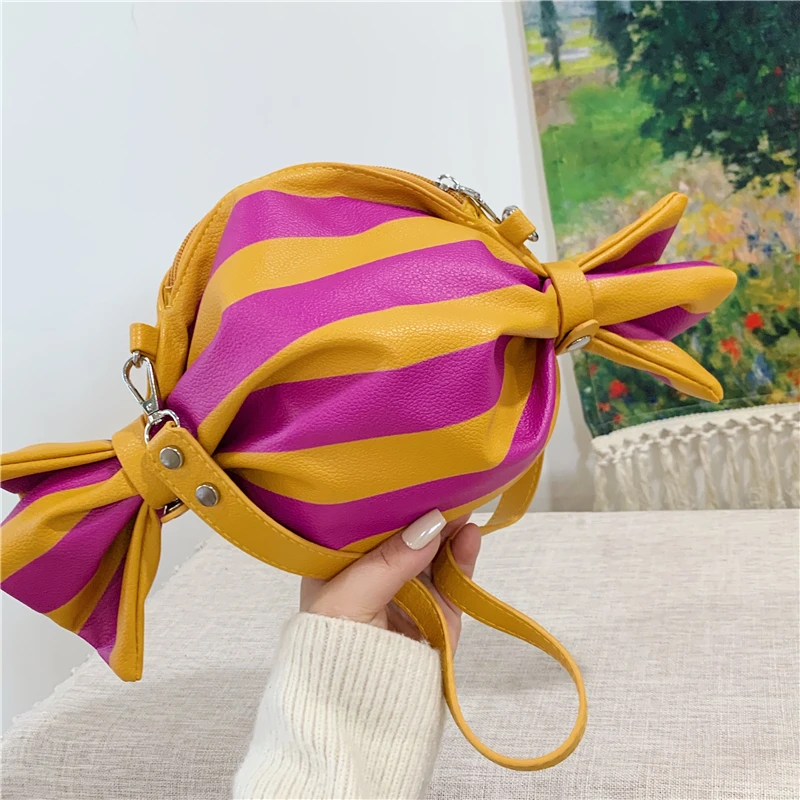 

Cute Candy Shape Shoulder Bag Lady Girls Personality Creative Fun Bag Designer Geometric Handbag Large Capacity Shoulder Tote