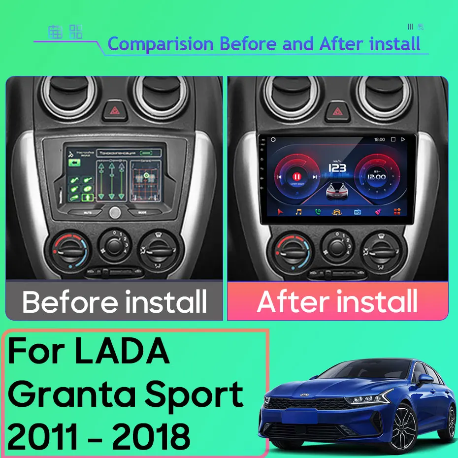 Android For LADA Granta Sport 2011 - 2018 Car Auto Radio Stereo Head Unit Multimedia Navigation Player GPS HDR QLED Screen Dash