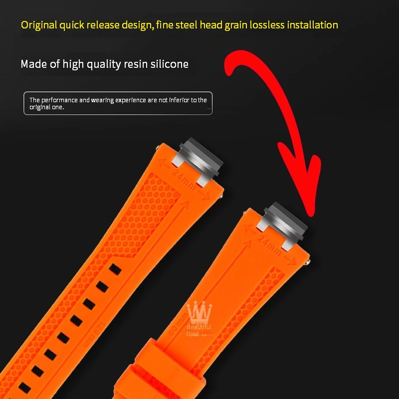 Modified Convex Mouth Silicone for MAURICE LACROIX AIKON Series AI6038 AI6008  Rubber watchband Men's watch accessories