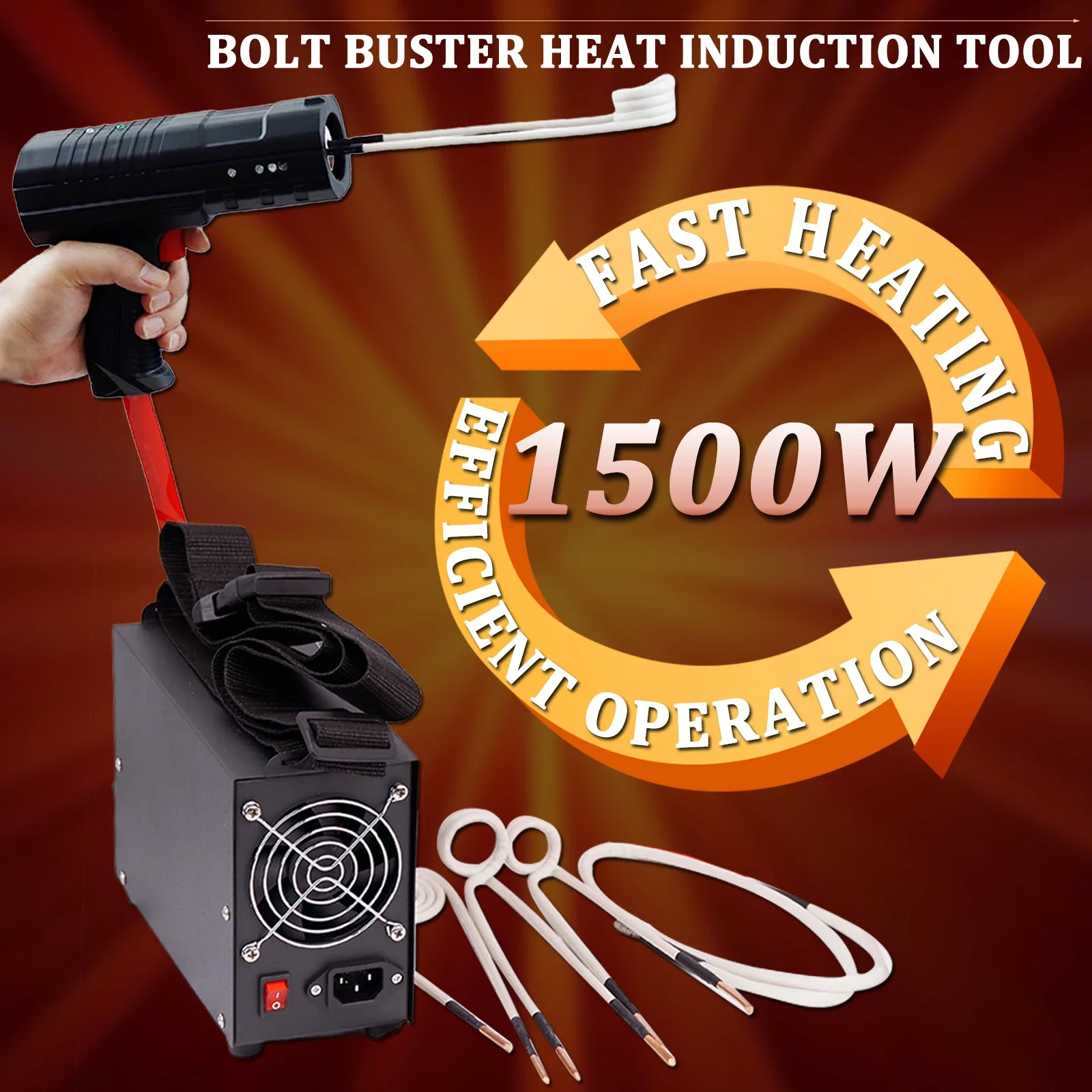 جديد 1500 واط المغناطيسي جهاز تسخين حثي المحمولة عديمة اللهب جهاز تسخين حثي الدائرة DIY بها بنفسك لإصلاح السيارات أدوات إزالة الترباس