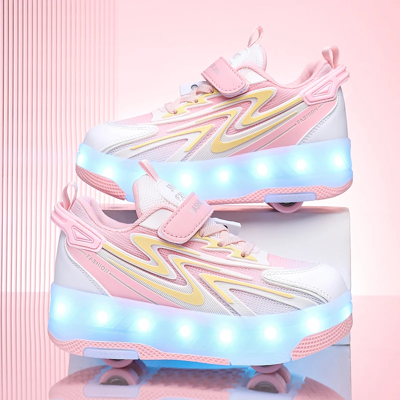 

Viral Kids' Summer Heelys: Girls' 4-Wheel Detachable, Boys' 2-Wheel & Student Transformable Wheeled Skates