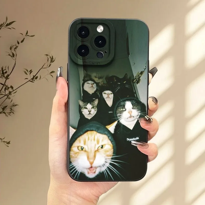 Cool Hoodie Cat Silicone Phone Case For Samsung Galaxy S26 S25 S24 S23 S22 S21 Ultra Plus FE A26 A32 A33 A56 A34 Soft Cover
