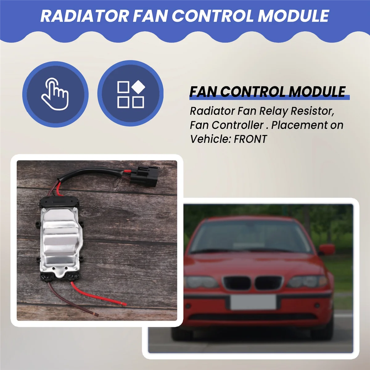 Car Radiator Fan Control Module for 3Series E46 316Ci 3116Ti 318Ci 318I 318Ti 320Ci 320I 323Ci 328I 330I 7561757