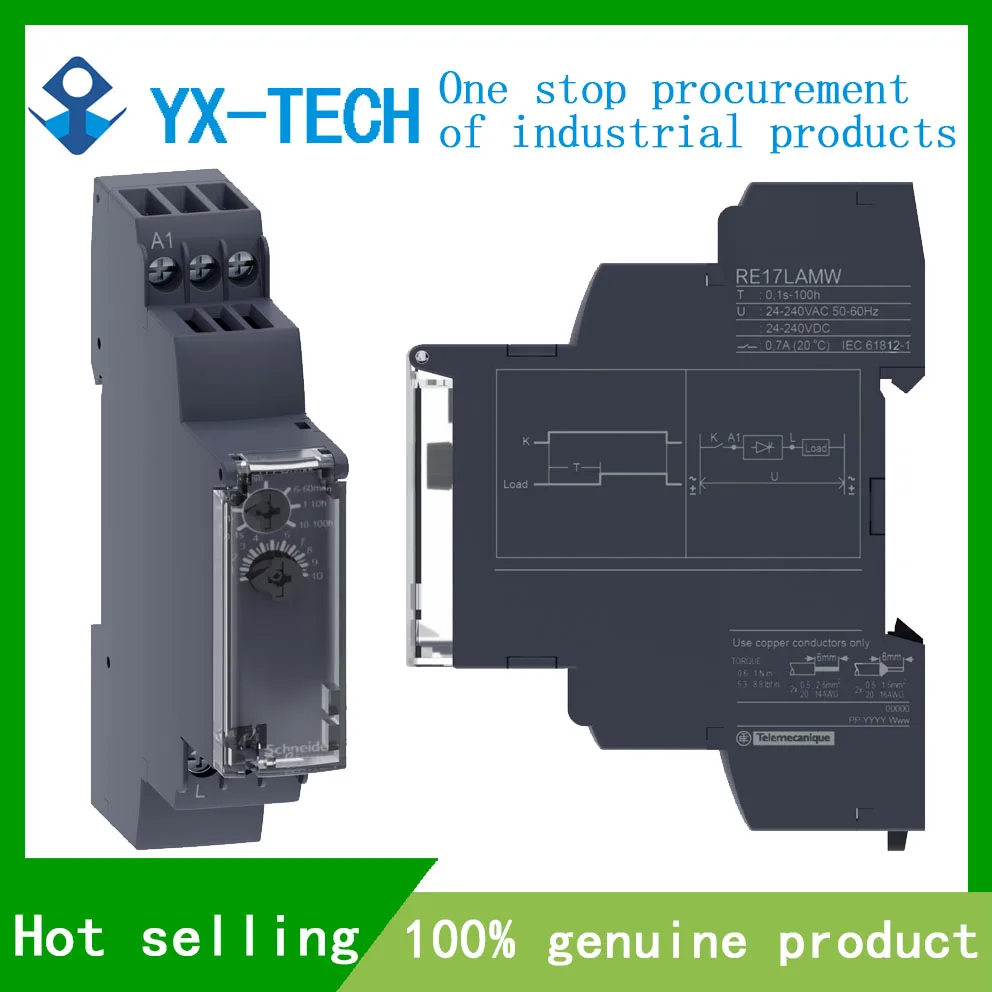 

In stock Schneider RE17LAMW on-delay timing relay 1s-100h 24-240VAC/DC solid state output