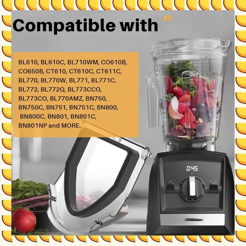 

BAAU 2Pcs Blender Lid Replacement For Ninja, Spout Cover Blender Top Parts Accessories For Ninja Locking Lid 72Oz Pitcher BL610