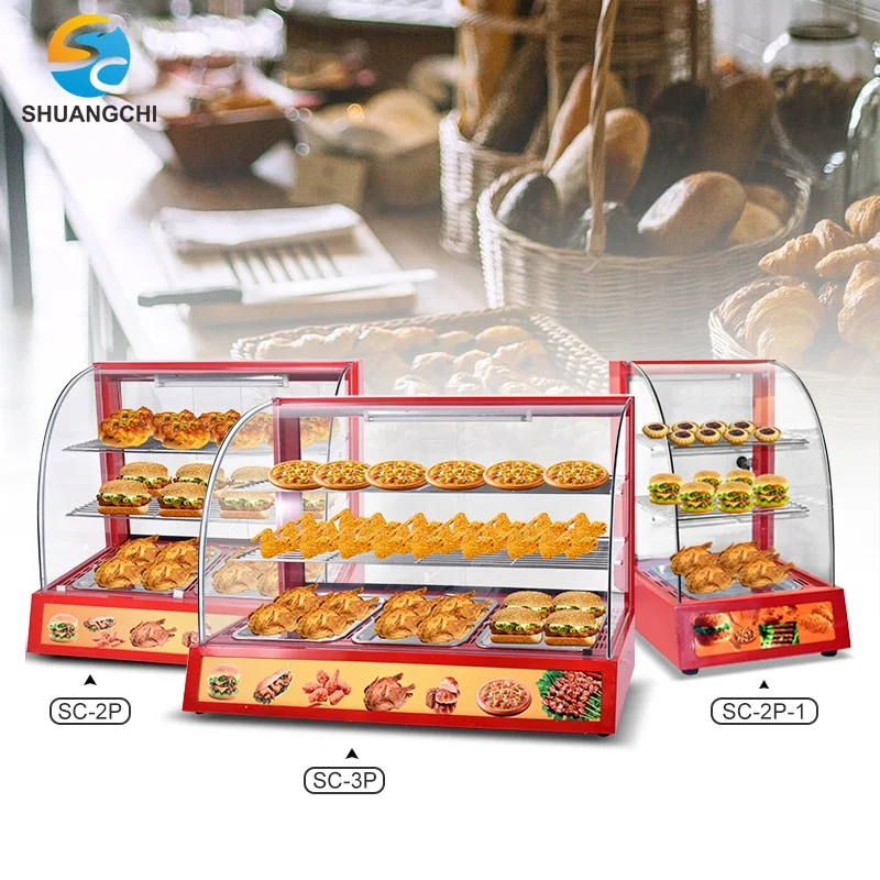 Best Selling 3 Layers Snack Food Warmer Commercial Food Warmer Display Warming Showcase Electric Warm Food