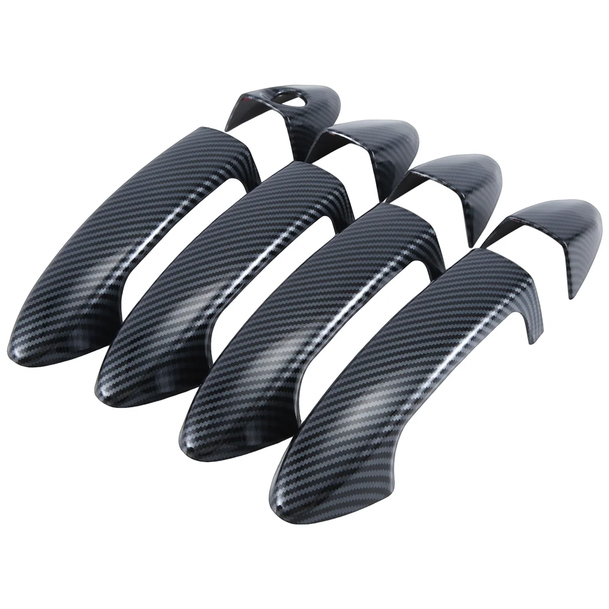 Stiker penutup pegangan pintu eksterior mobil, untuk Ford Fiesta 2009 2010 2011 2012 Aksesori, serat karbon