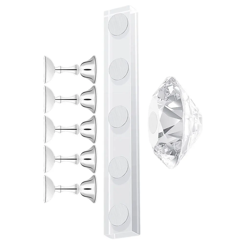 

7Pcs Nail Holder Manicure Acrylic Bracket Golden Alloy Stand Practice Rack Nail Art Display Salon Home