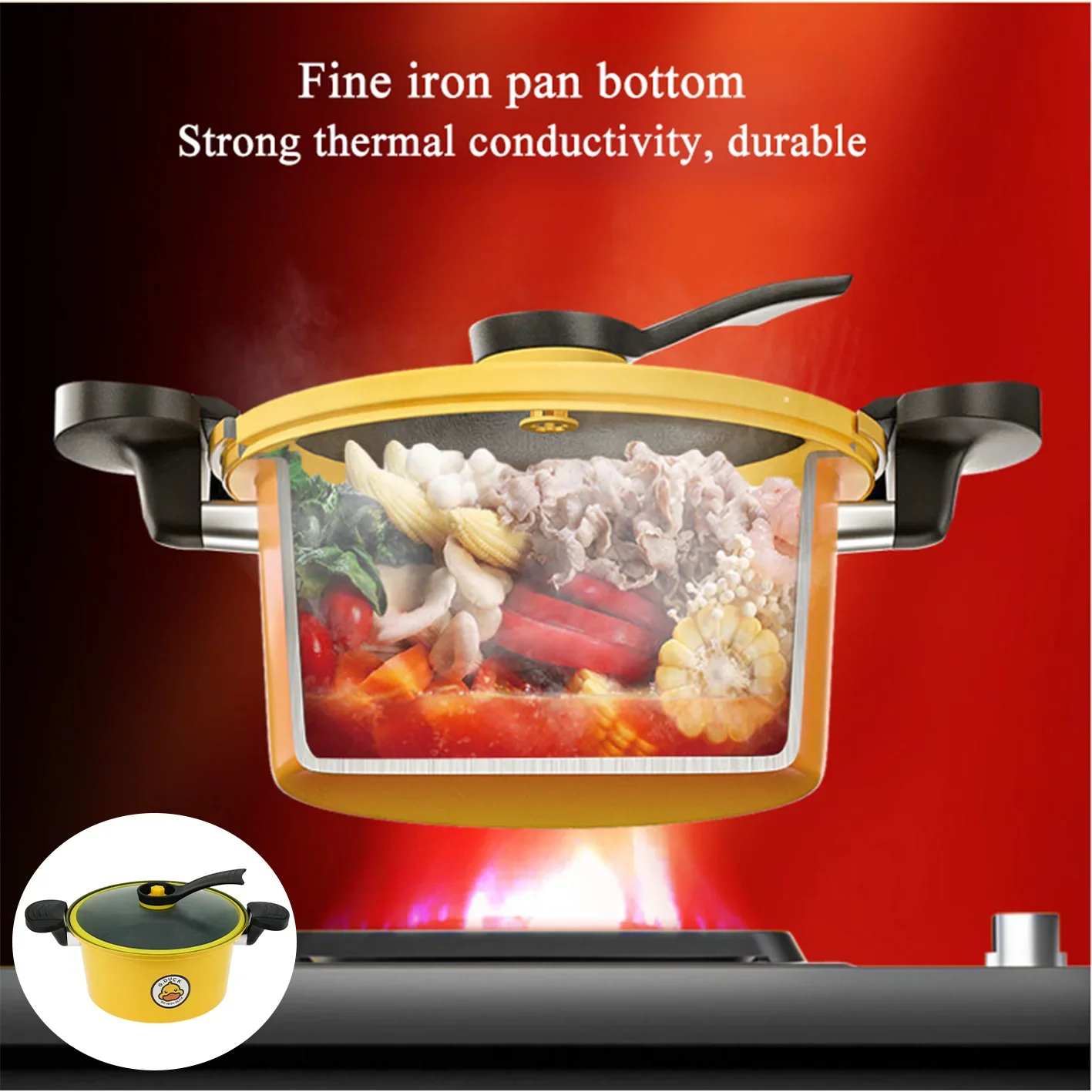 

Fine iron micro pressure cooker Soup Meat Pot Rice Cooker Micro Pressure Cooker Stew Pot Non-Stick Cooking Pots Kitchenware