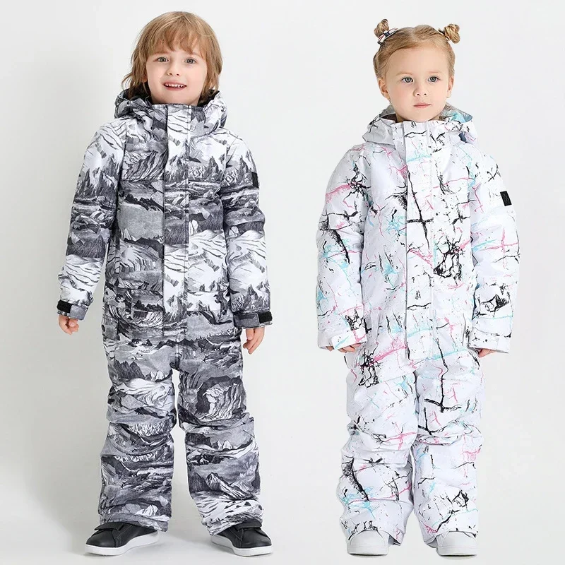 New 2025 Children Ski Suit Boy Girl Windproof Waterproof Outdoor Thickened Warm Skiing Snowboard Breathable Kids Jumpsuit Snow