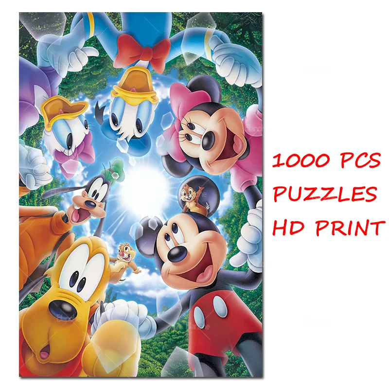 

Disney Classical Roles Mickey Minnie Mouse Goofy 1000PCS Puzzles Paper Jigsaw Puzzle Game Ease Time For Kids Teens Friends Gift