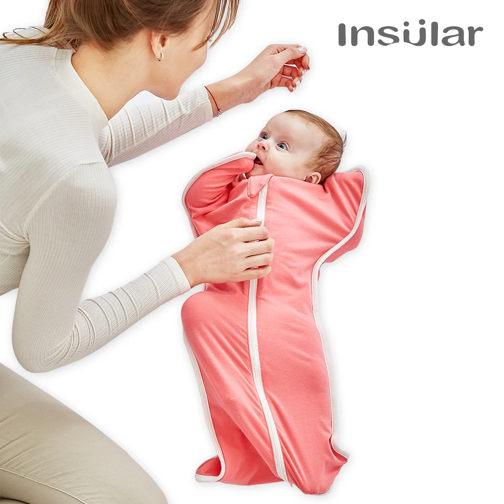 INSULAR ผ้าฝ้าย 100% ทารกแรกเกิดถุงนอนเด็ก 4 Seasons เด็กซิป Swaddle กระเป๋า Baby Wrap Sleepsacks เครื่องนอน Swaddling