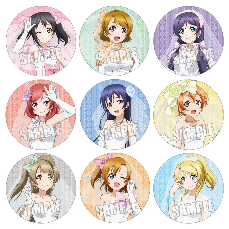 Honoka Kosaka Kotori Minami Rin Hoshizora Umi Sonoda Popular Anime Merchandise Tinplate Character Badges Badges on Backpack