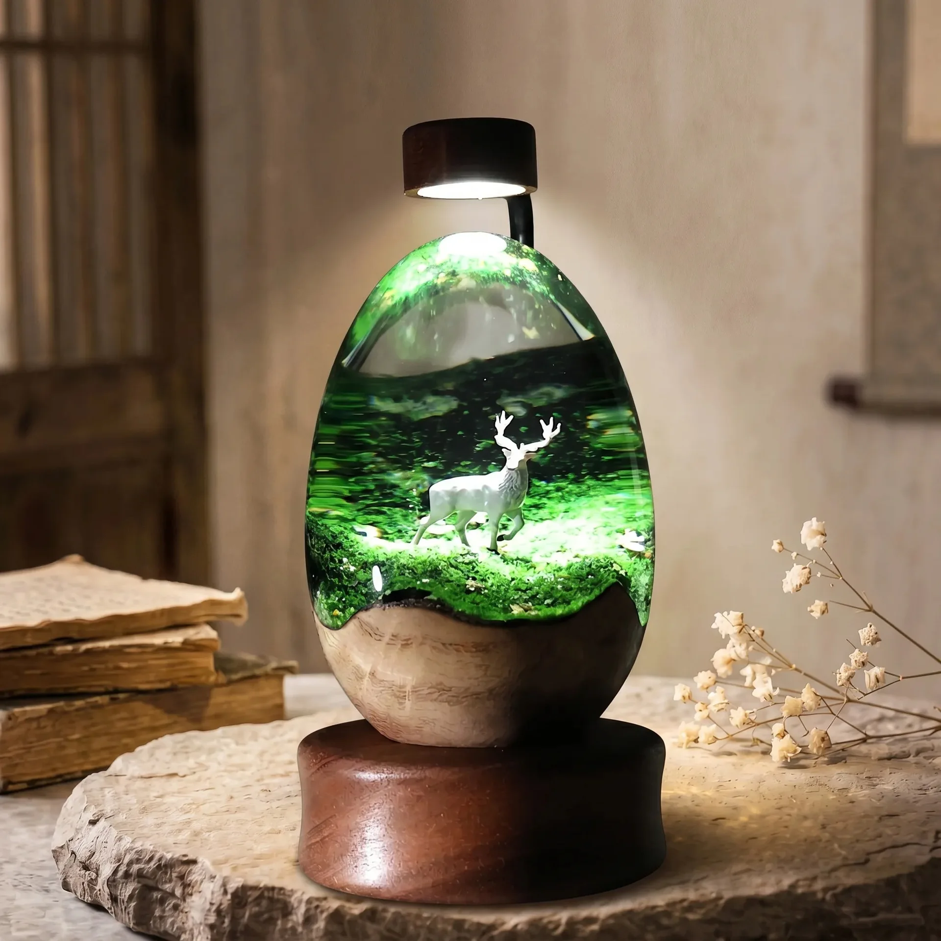 NEW Forest Deer Micro Landscape Home Decoration Crafts Living Room Study Desktop Ornaments Unique Gifts
