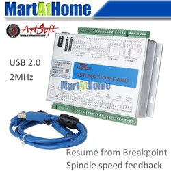 XHC Mach3 USB 3 4 6 assi scheda di controllo del movimento CNC scheda di Breakout 2MHz supporto riprendi da Breakpoint e Feedback della velocità del mandrino