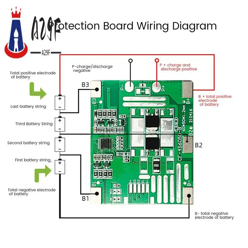 

A29F-Lifepo4 плата защиты литиевой батареи, защитная плата, модуль усиления/балансировки зарядки для печатной платы электроинструмента