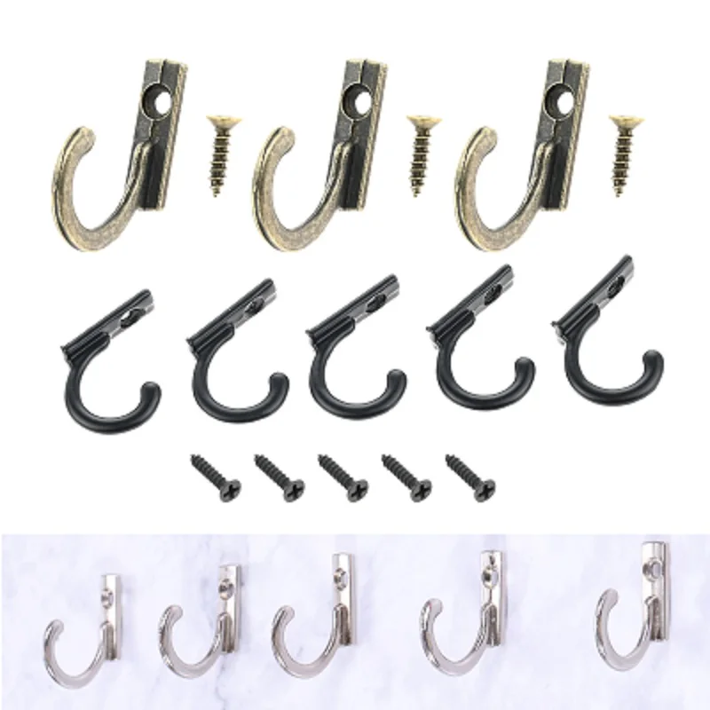 

100Pcs Small Antique Hooks Wall Hanger Curved Buckle Horn Lock Clasp Hook Hanging Key Hat Jewelry Towel Home Kitchen Bathroom