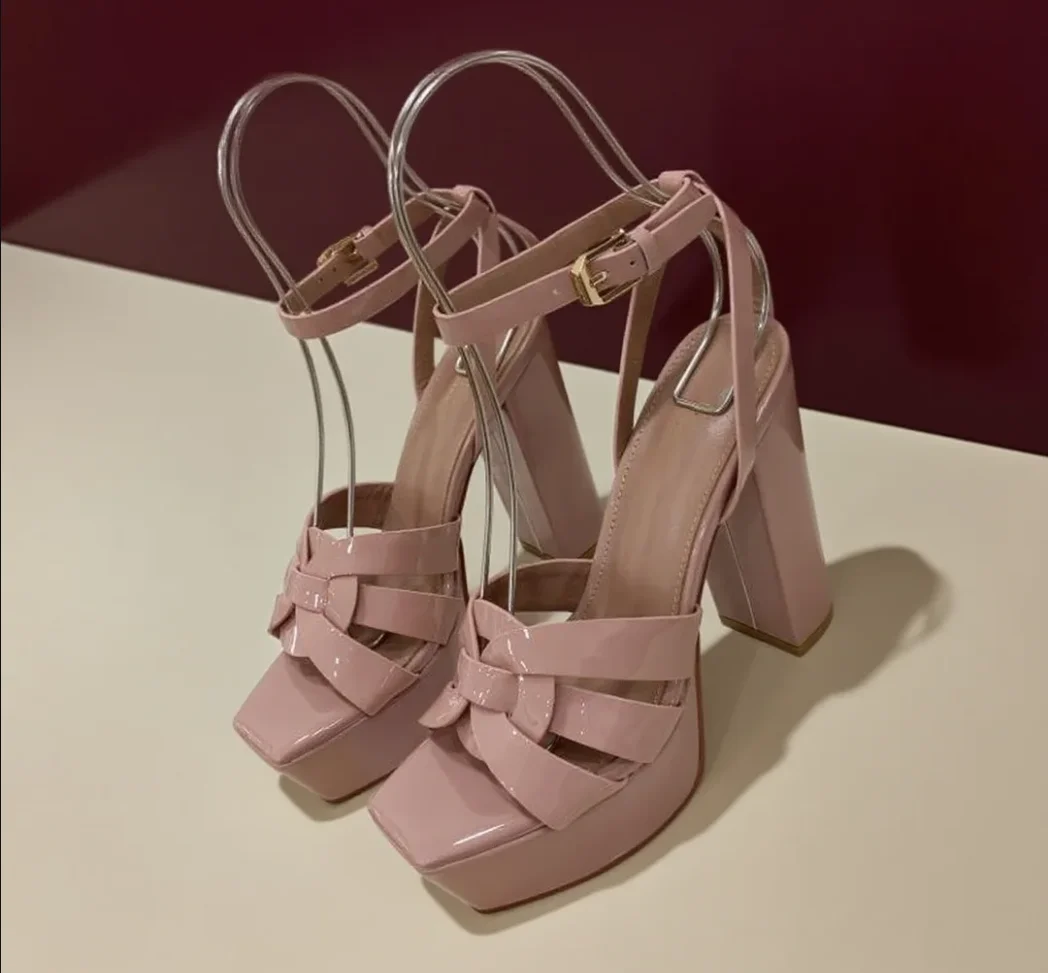 Sandalias Elegantes Para Mujer, Tacones Altos Abiertos De 12 Cm, Zapatos Hechos A Mano De Cuero Genuino, Zapatos De Fiesta, Zapatos De Tacón Grueso, Tallas 35-42 — -58%, 120.13€ Coupon, from 86.99€ – 58% descuento – €86.99