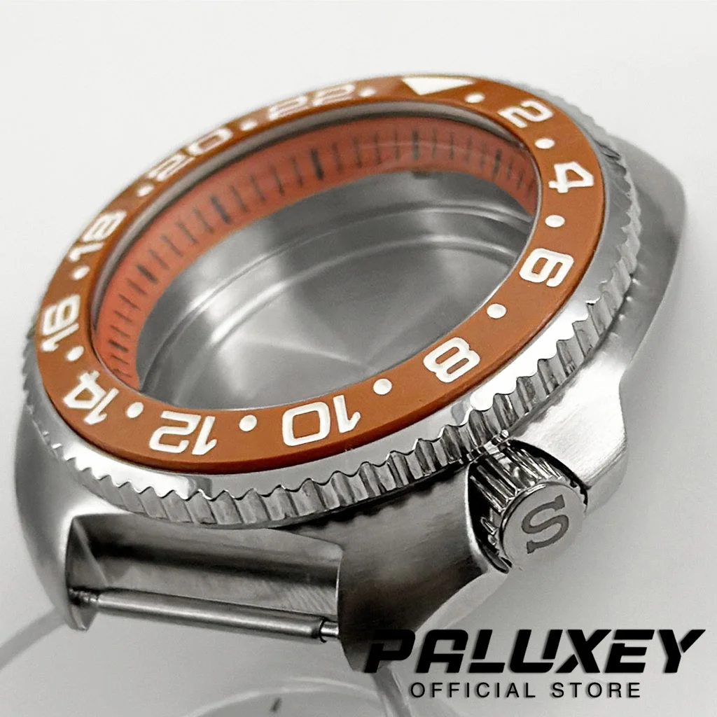 Silver Case NH35 Mod 44mm Watch Case for Abalone Captain Turtle Watch for NH35 4R36 NH36 Movement Watch Repair Replace Parts
