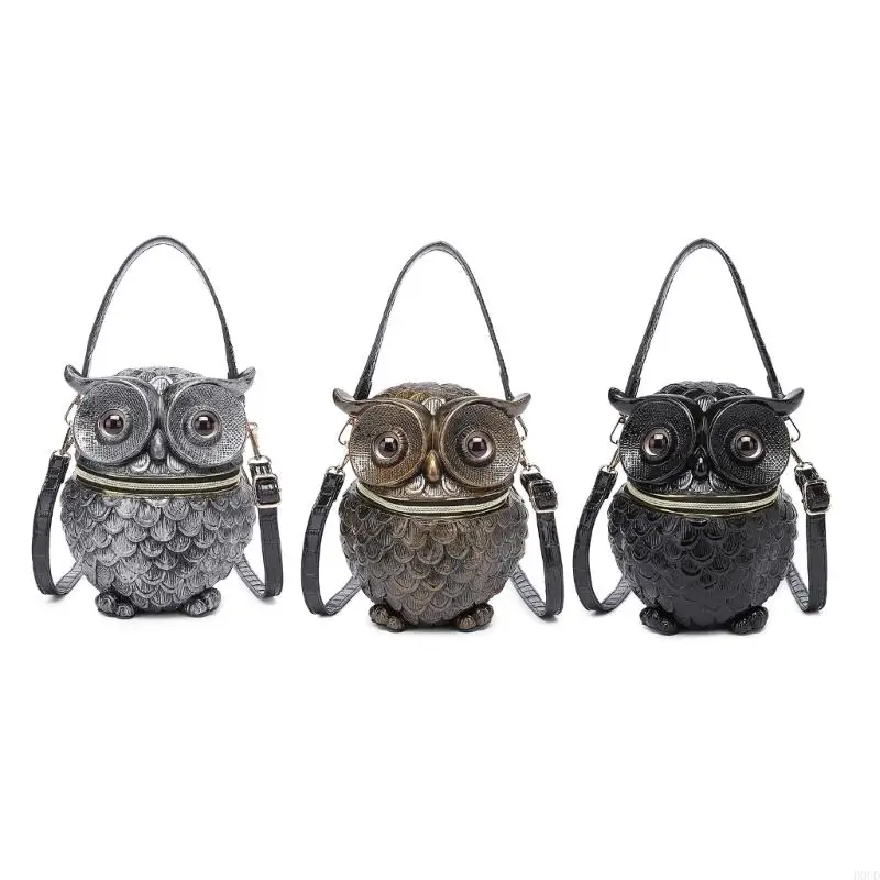 

D0UD 3D Owl Embossed Shoulder Bag Creative Female Bag Animal Handbag Suitable for Various Occasion