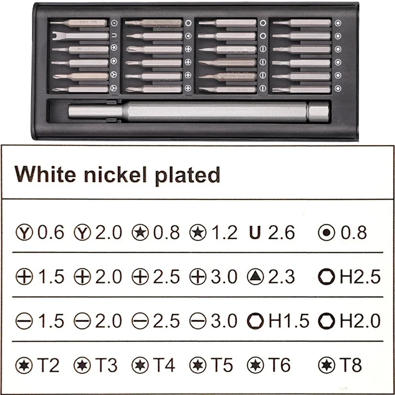 25-in-1 Magnetic Precision Screwdriver Set Multi-Functional Repair Toolkit for Phones Watches Laptops Portable Mini Screwdrivers