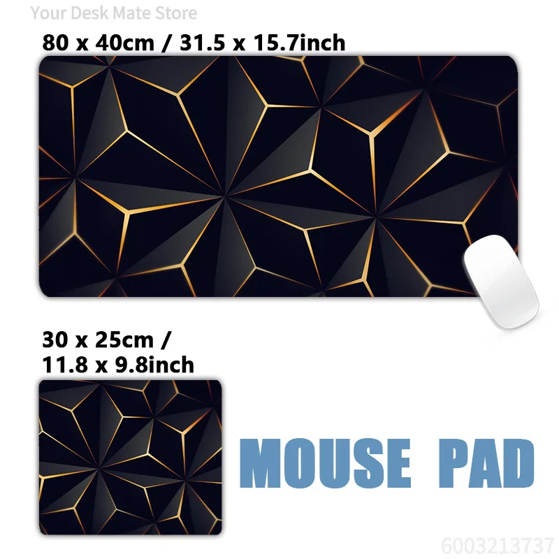Black Simple Background Minimalist Business Abstract Geometric Shapes XXL Large Game Mouse Pad Desk Mat Mousepad