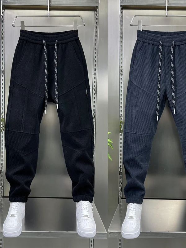 

Thiened Fce теплые спортивные мужские повседневные брюки на открытом воздухе осень-зима модные универсальные модные брендовые брюки с манжетами