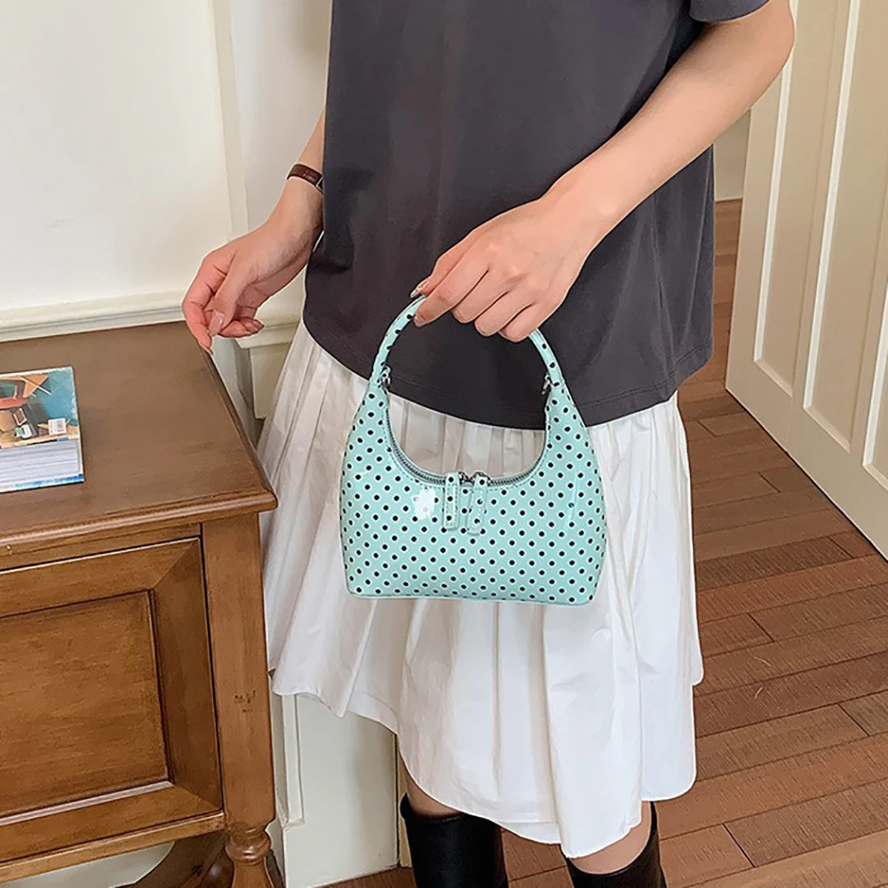 2026 Women's Fashion Glossy Dots Crossbody Bag Spring Summer New High Grade Pu Leather Handbags Versatile Commute Shoulder Bags
