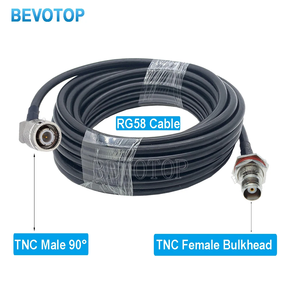 BEVOTOP TNC Type RG58 Pigtail TNC Male to TNC Male RF Extension Cable 50 Ohm Coaxial Jumper Cord 10CM~30M