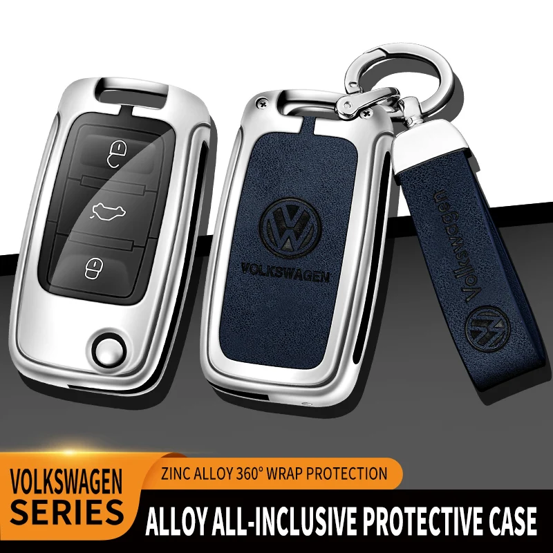 Car TPU Zinc Alloy Key Case Bag Car KeyChain Metal Key Shell For Volkswagen VW Polo Tiguan Golf 4 5 Jetta Beetle Scirocco Passat