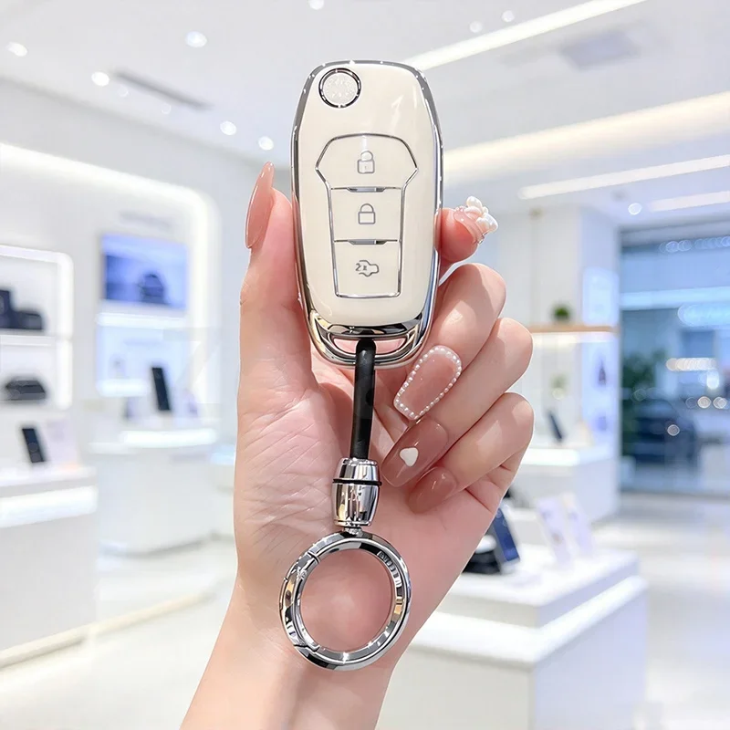 TPU Auto Keyless Shell Flip Remote Fob Car Key Case Cover Holder for Ford KA Fiesta EcoSport F-150 F-250 F-350 Explorer Ranger