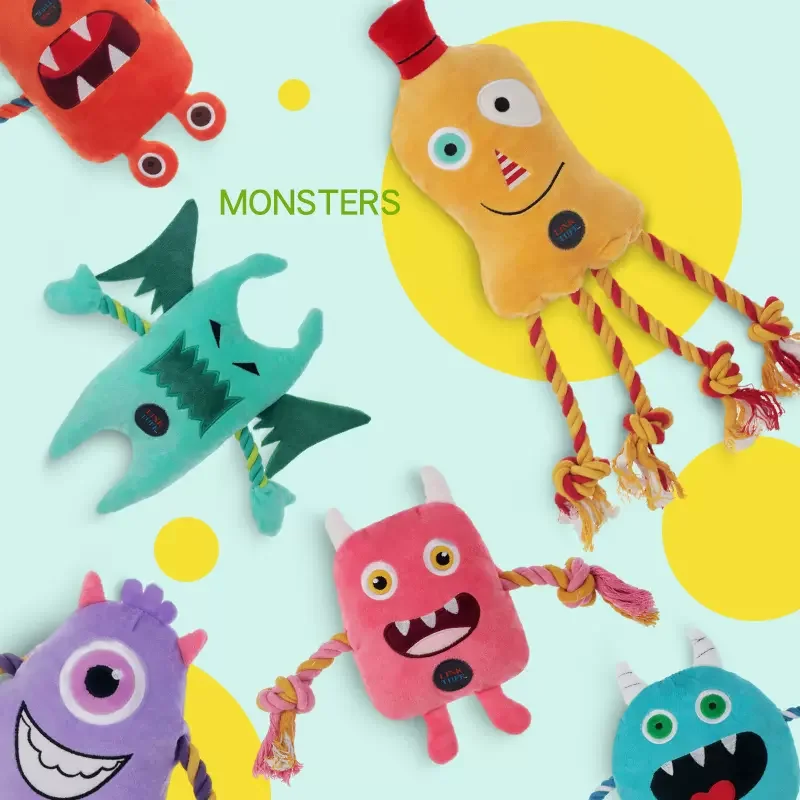 

Link Tuff Squeaky Plush Dog Toys - Monster Series