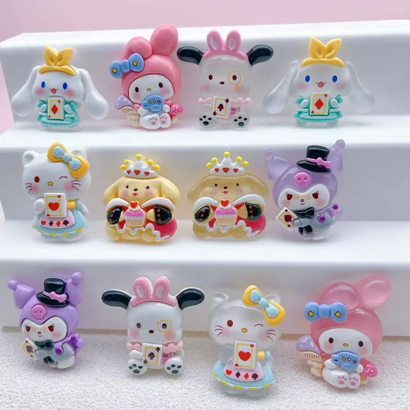 Cartoon Anime sanrio Resin Patch Hello Kitty noctilucent large size Handmade DIY Keychain Hairclip Charms Accessories Materials