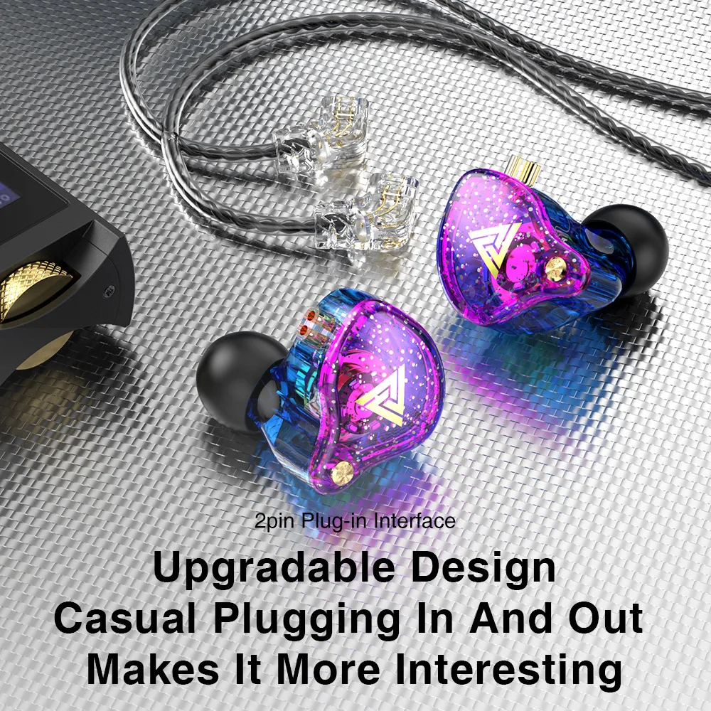 Écouteurs intra-auriculaires QKZ AK6 PRO avec 6 unités dynamiques, microphone, son stéréo, subwoofer HIFI, pour le sport et la monitoring
