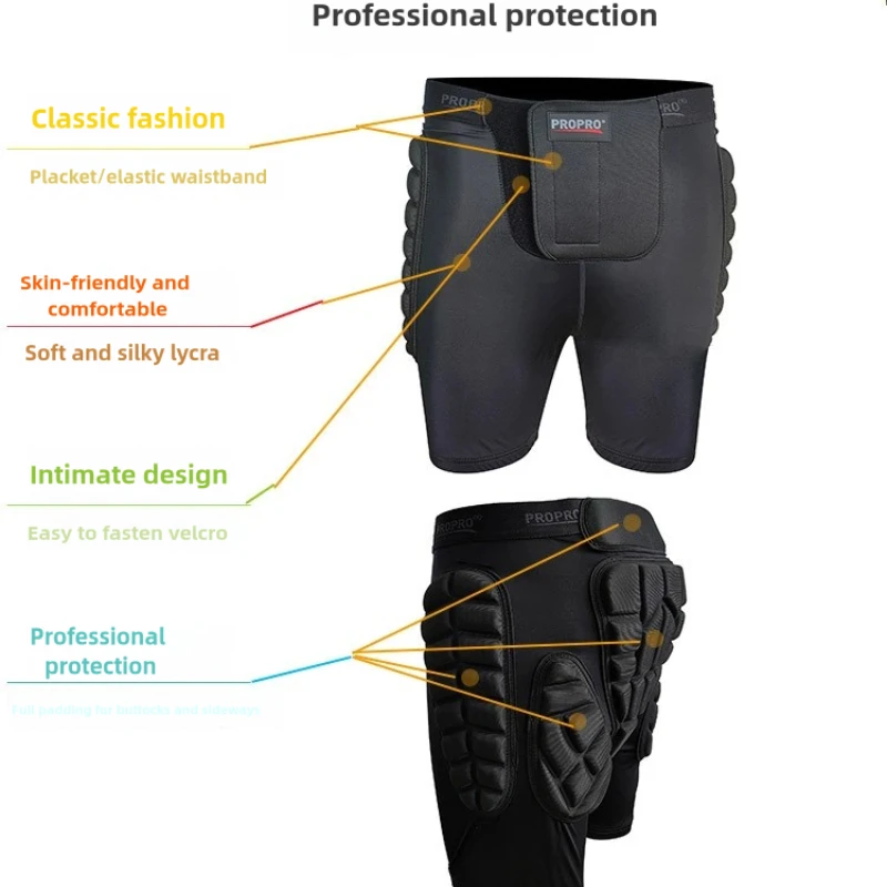 PROPRO-Coussinets de protection rembourrés pour le ski, sous-vêtements rembourrés, short de motocross, protège-hanche