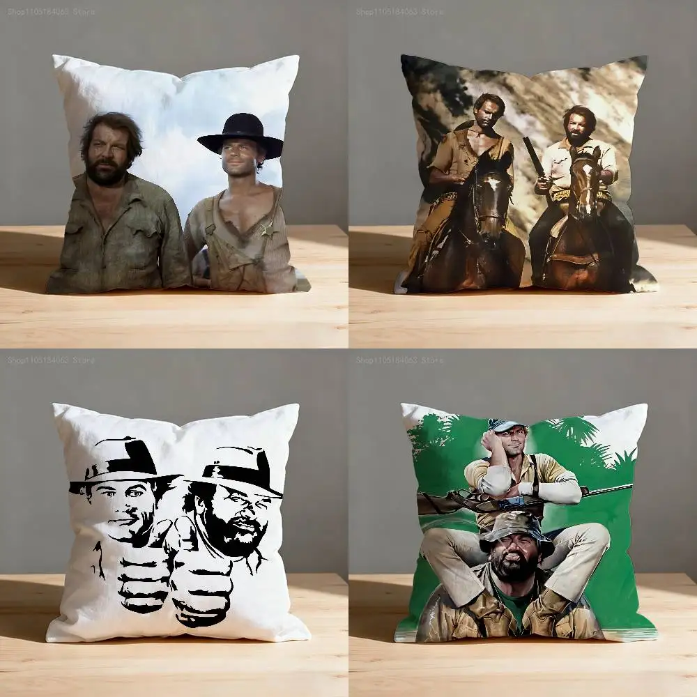 

Terence Hill Bud Spencer Throw Pillow Case For 45x45cm 40x40cm 30x30cm 50x50cm 55x55cm Square Home Pillowcase Case