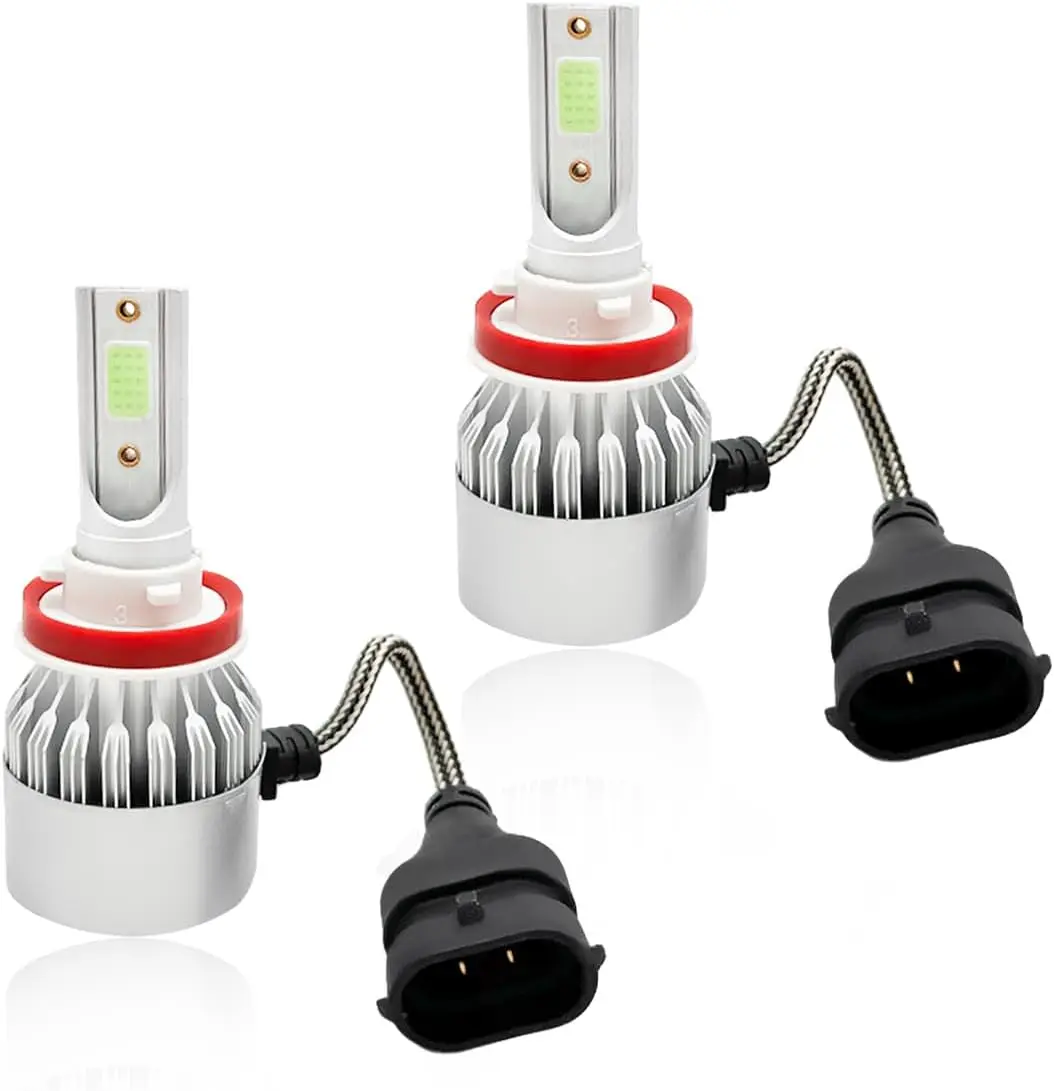 

2 шт. H8/H11/H9 автомобильный светодиодный фонарь, 8000K 3800LM, высокая яркость, замена автоматической противотуманной фары, водонепроницаемый Plug & Play, дальний ближний свет
