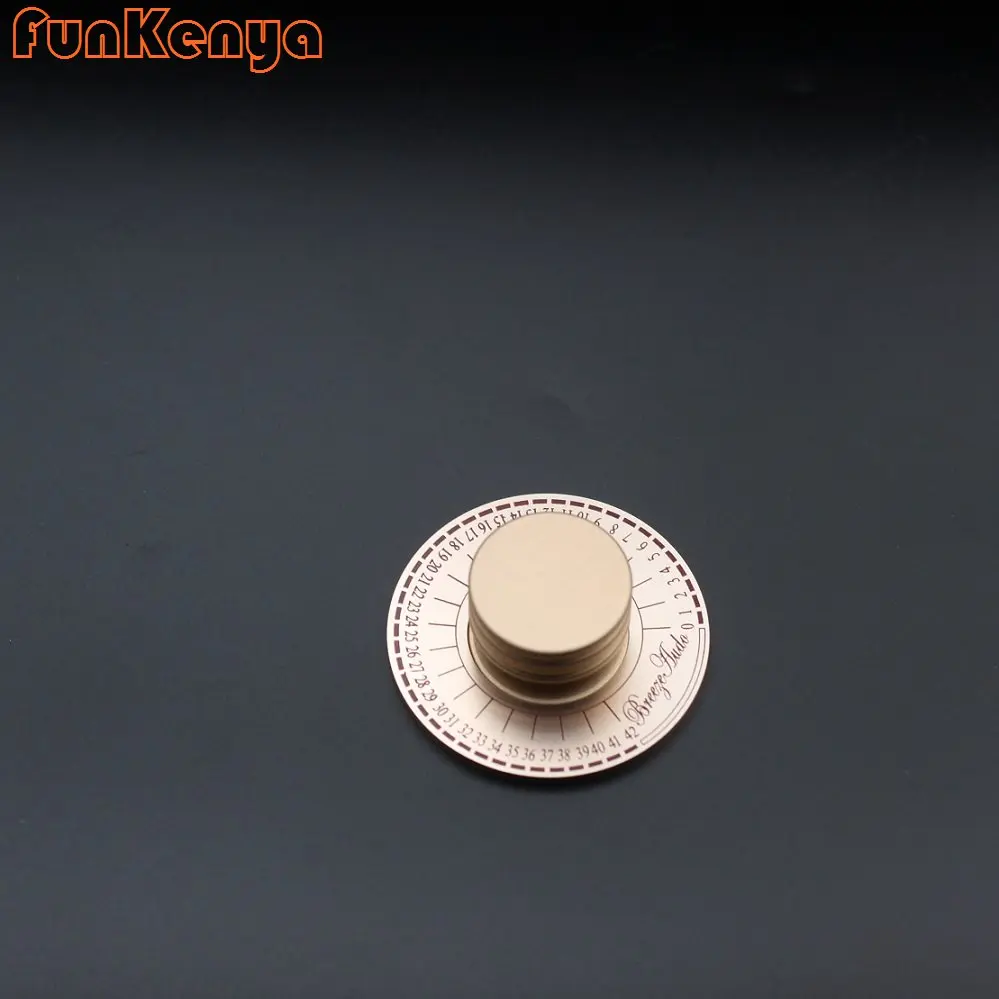 1 Piece Rose Gold Scale Anodized Aluminum Knob 60mm CNC DIY Power Switch Indictor Potentiometer Handle