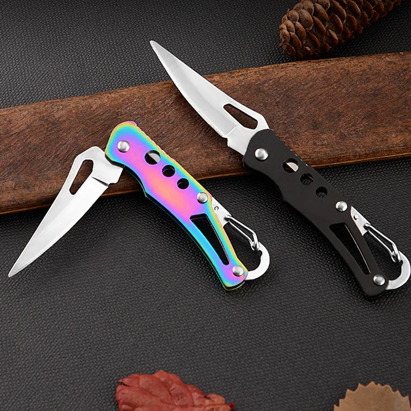 Stainless Steel Folding Knife Outdoor Camping Emergency Survival Small Tool Portable Pocket Knife Kitchen Fruit Knife Keyknife