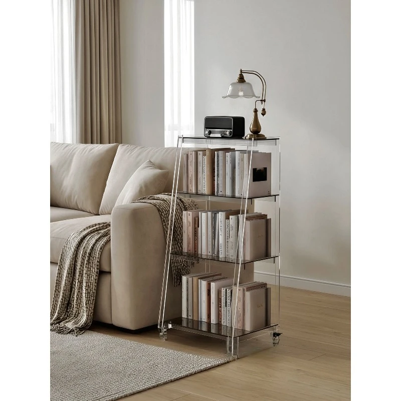 Bookshelf Shelf Corner Storage Cabinet Living Room Multi-layer Display Cabinet Locker Integrated Against The Wall