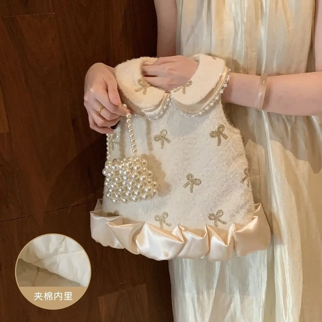 Baby Girls Autumn Winter Sweet Skirts Princess Ball Gown Floral A-Line Sundress+Sweater Birthday Party Thick Elegance Dress