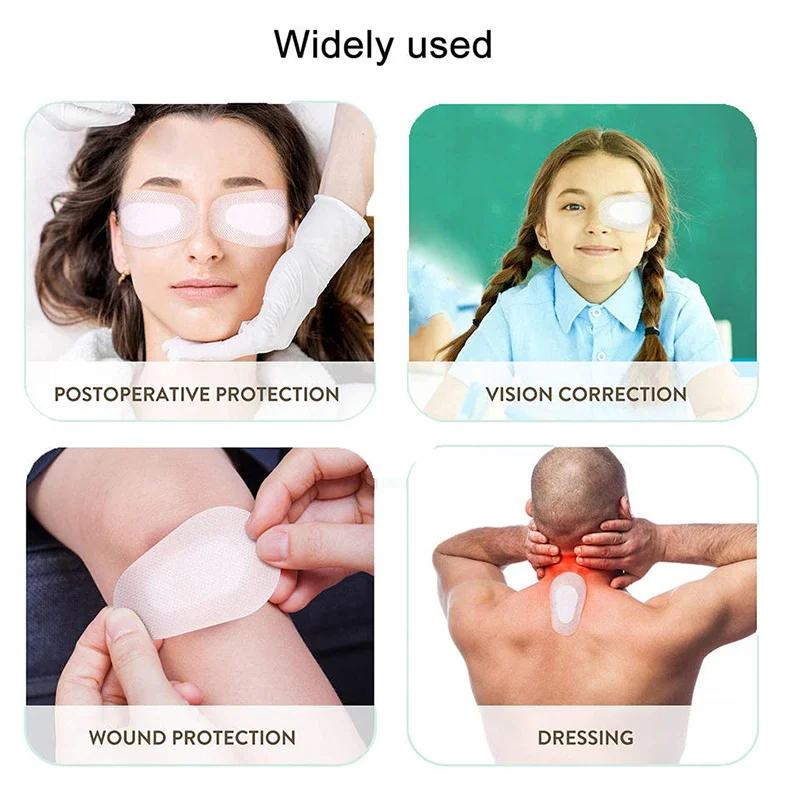 50 pz medico Non tessuto adesivo Eye Pad monouso assorbente chirurgico medicazione benda sull'occhio adulto bambino trattamento ambliopia