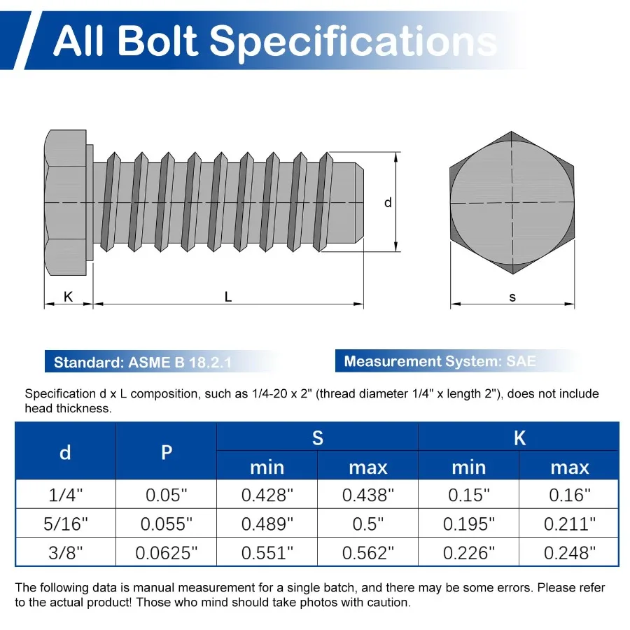 20 Pz 1 4 "20 Bulloni Esagonali 1 4" 20 x 21 2 "A270 304 Acciaio Inossidabile Completamente Filettato Viti Esagonali A U Bulloni per Il Montaggio della Sedia Rail pompa