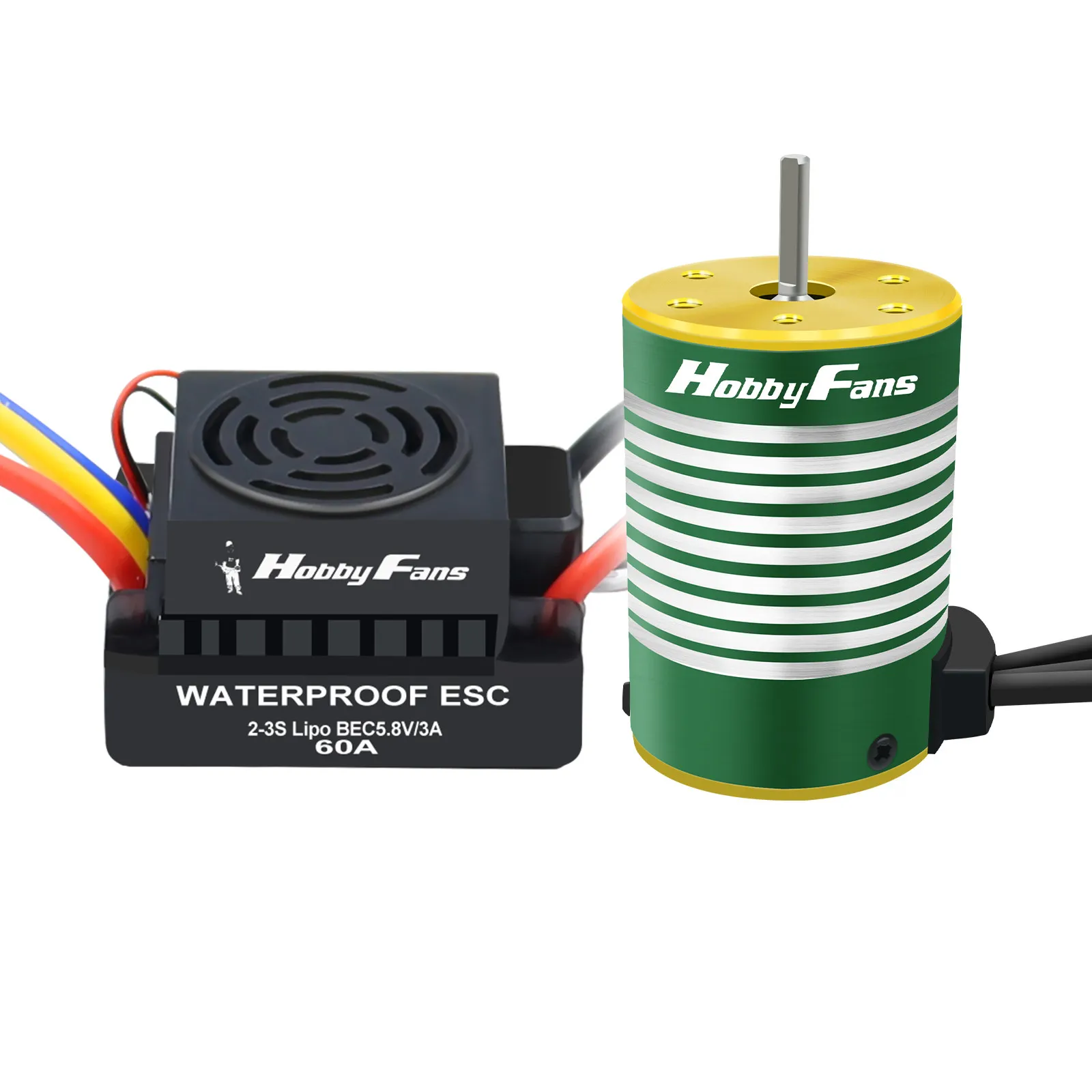 3650 Brushless Motor (3900/4300KV) + 60A Bidirectional ESC Combo for 1/10 RC Car Power Upgrade