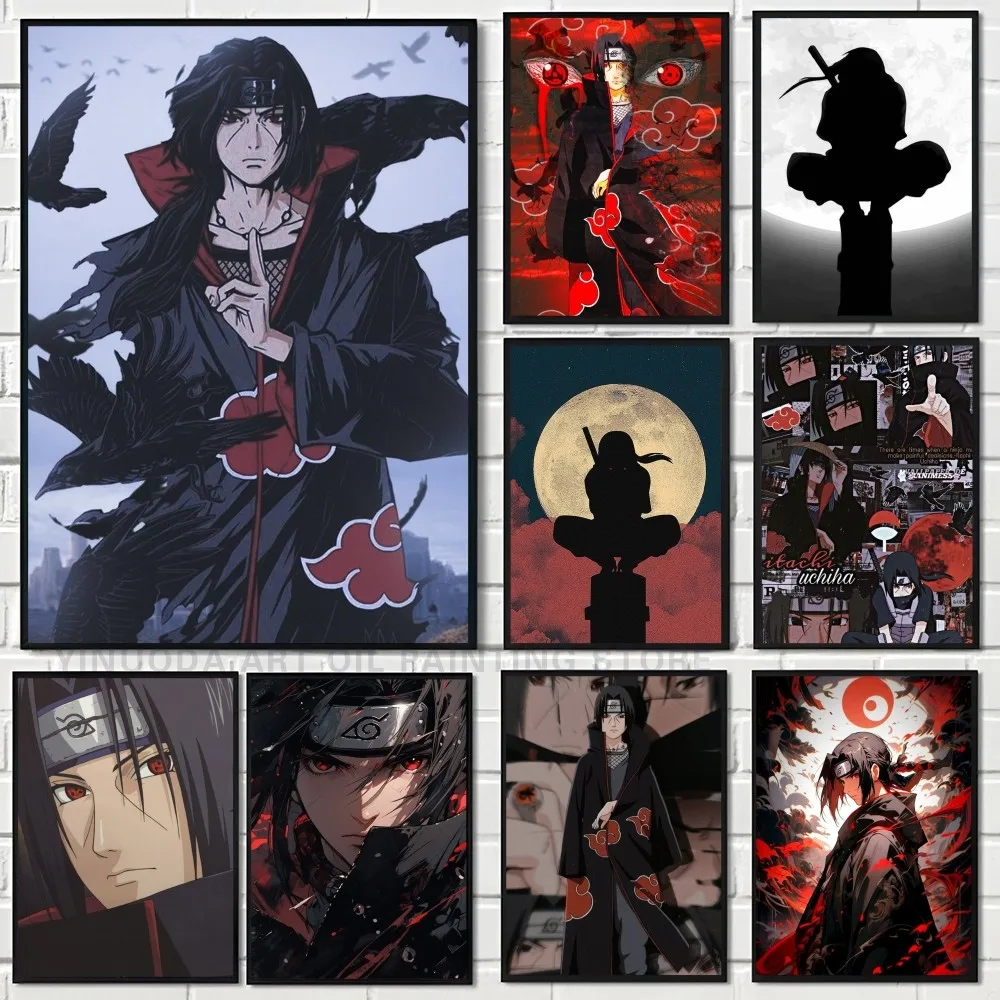 1PC Anime Itachi Poster Self-adhesive Art Waterproof Paper Sticker Coffee House Bar Room Wall Decor