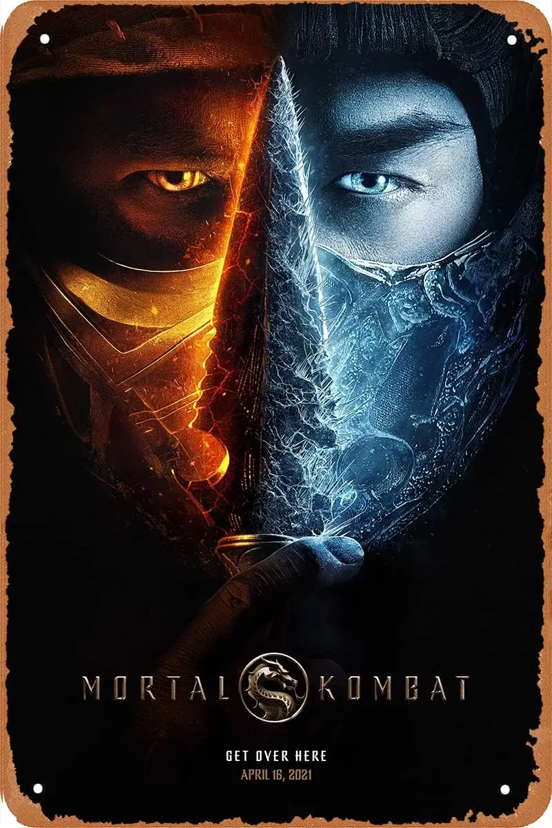 Mortal Kombat Movie Poster Game Retro Metal Tin Wall Sign/Plaque Gift Wall Bar Pub Man Cave 8x12Inch