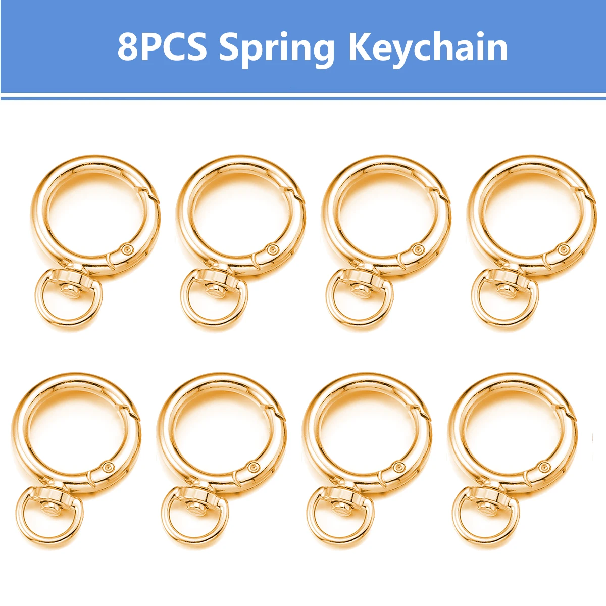 Spring O-Ring Key Hooks, 8/15 Key Rings Set