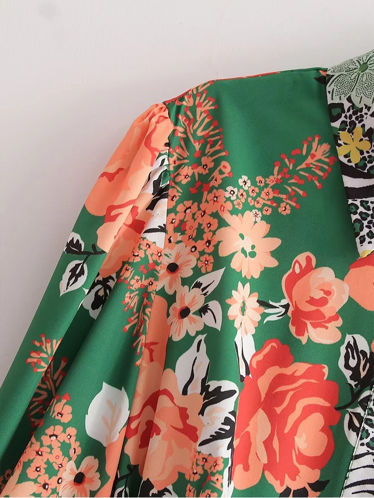 新しいヨーロッパ風の婦人服：ファッショナブルで多用途、そしてエレガントな、花柄のパッチワークデザインが特徴です。